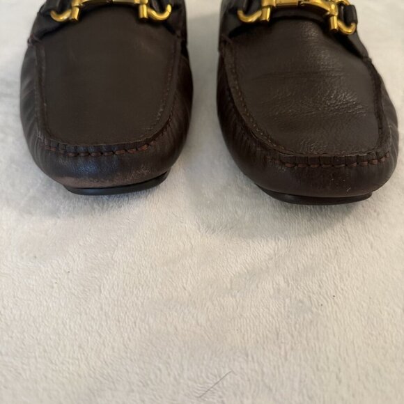 Men’s Salvatore Ferragamo Parigi Gancini Brown Leather Drivers US 9 EEE Wide - Picture 4 of 14